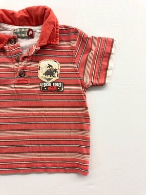 Red Striped Polo Tee 18m